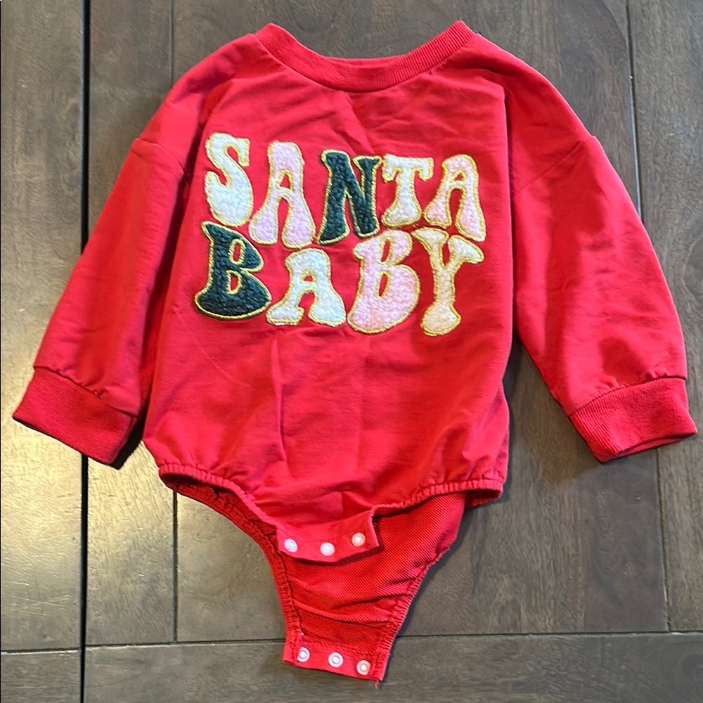 Santa Baby Red Kids One Piece